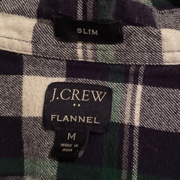 Blue Green J Crew Slim Fit Flannel - Men’s M - Picture 4 of 4